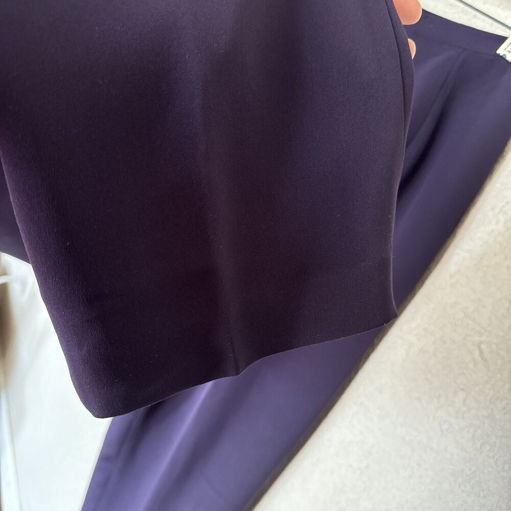 100% Silk Trousers Pants Talbots Women's Size 12 Purple High Waisted Pleated - Picture 6 of 12